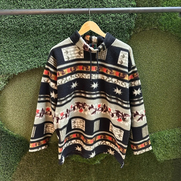 Vintage Other - Vintage Fly Beans Sports Striped Pullover Fleece Large